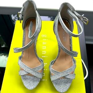 Worn once silver heels